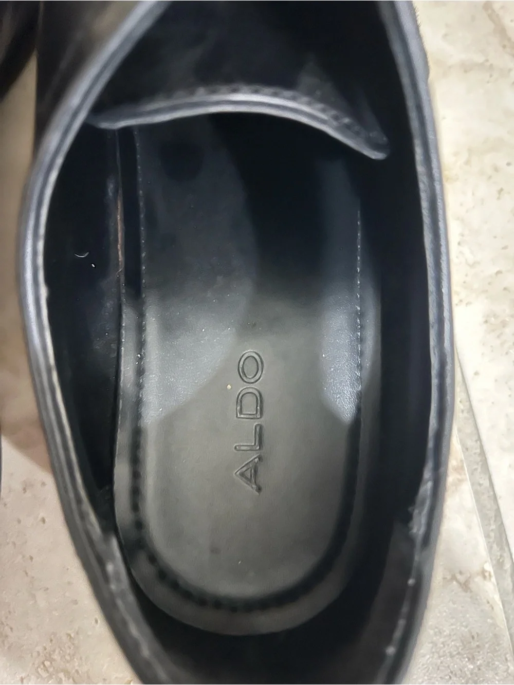 Aldo Black Leather Lace-Up Oxfords with Star Embossing